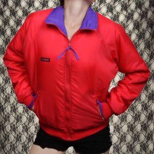 vintage columbia sportswear company colorblock reversible windbreaker men medium